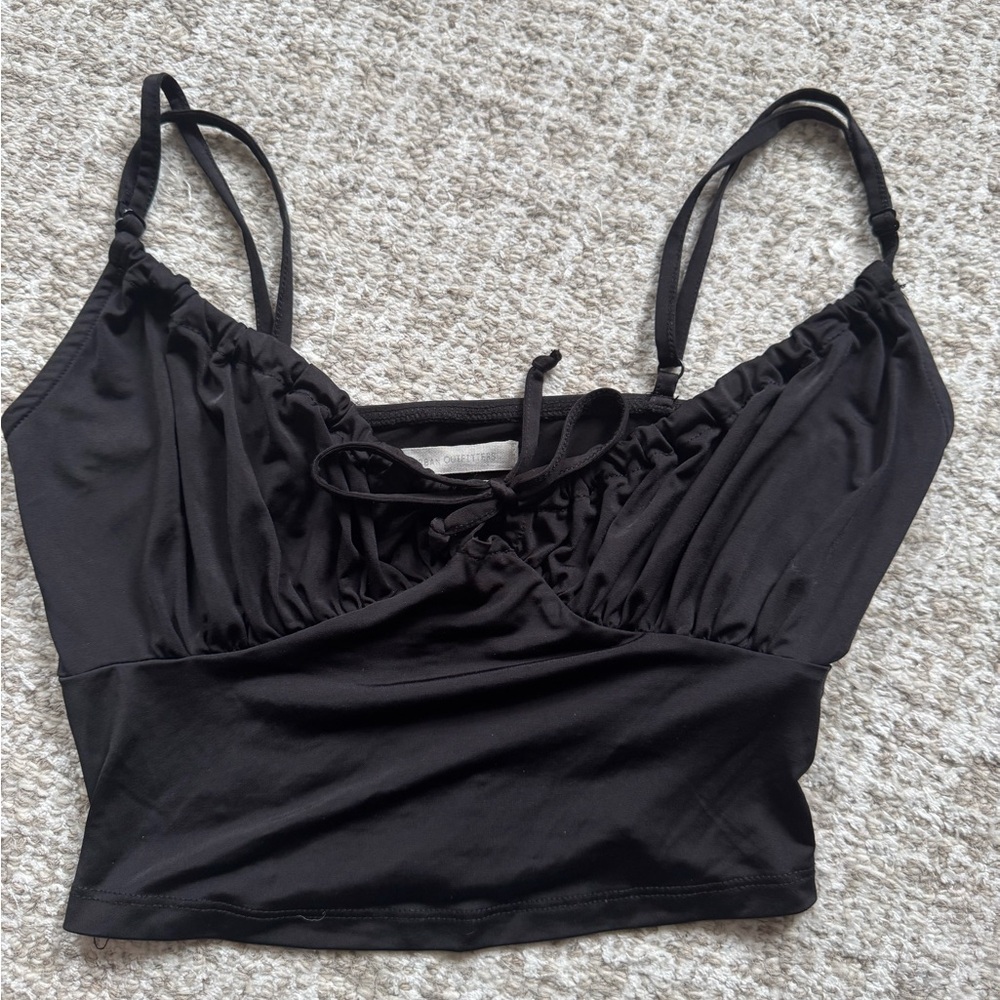 Black Ruched Crop Top
